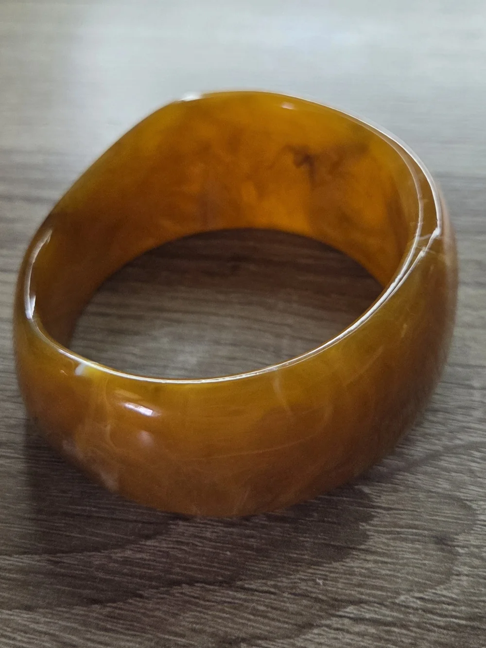Amber Resin Chunky Bangle Bracelet - Picture 4 of 5